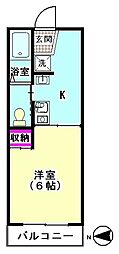ASビル 1Kの間取図画像