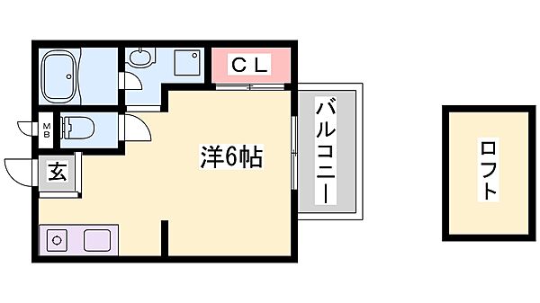兵庫県姫路市書写(賃貸アパート1K・2階・24.84㎡)の写真 その2