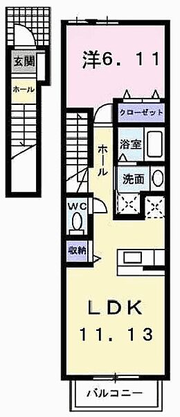 兵庫県西脇市小坂町(賃貸アパート1LDK・2階・44.90㎡)の写真 その2