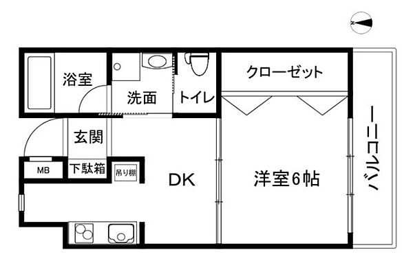 兵庫県姫路市広畑区蒲田(賃貸マンション1DK・1階・33.20㎡)の写真 その2