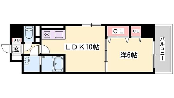 兵庫県姫路市栗山町(賃貸マンション1LDK・4階・40.12㎡)の写真 その2