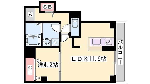 パラストＫＳ 502｜兵庫県姫路市小姓町(賃貸マンション1LDK・5階・43.24㎡)の写真 その2