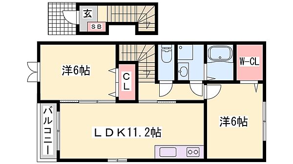 フリーデ・Ｋ 204｜兵庫県加古川市加古川町友沢(賃貸アパート2LDK・2階・58.33㎡)の写真 その2