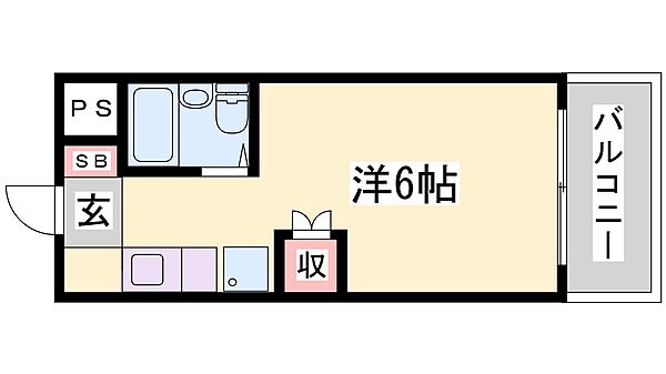 兵庫県姫路市保城(賃貸マンション1R・1階・17.00㎡)の写真 その2
