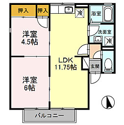 シャトルS 2LDKの間取図画像
