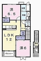 メリディエース・モンス 2LDKの間取図画像