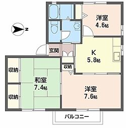 ディアスタツノ 3Kの間取図画像