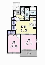 リオン 2DKの間取図画像