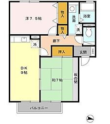 クレール2 2DKの間取図画像