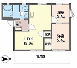 タウニィ津市場 2LDKの間取図画像