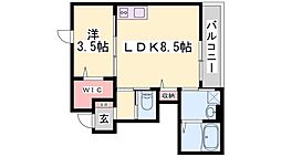 エクセレンス 1LDKの間取図画像