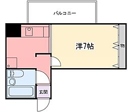 東今宿中村コーポ1 1Kの間取図画像