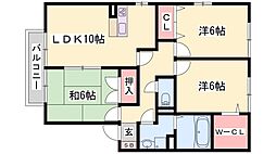 セジュール砥堀A 3LDKの間取図画像