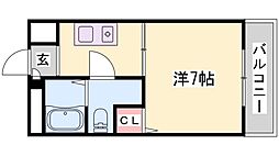 サンワプラザ福崎2 1Kの間取図画像