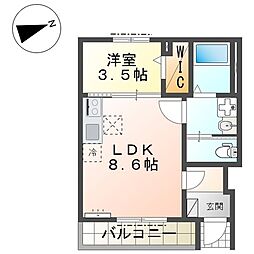 アヴェリア 1LDKの間取図画像