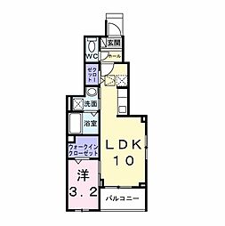 ヴェルデ・フレスコ 1LDKの間取図画像