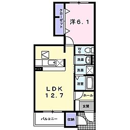 フェリシテ 1LDKの間取図画像