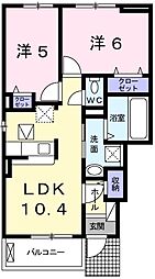 フェリア赤穂 2LDKの間取図画像