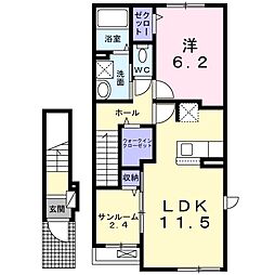 ポルトボヌール1 1LDKの間取図画像