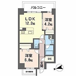 ケイマン 2LDKの間取図画像