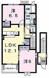 トレスプラティーノ1 2LDKの間取図画像
