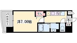 Luxe姫路 1Kの間取図画像