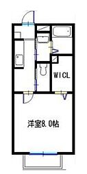 ヴィラージュ大開B棟 1Kの間取図画像