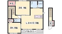 サフィール和布 2LDKの間取図画像