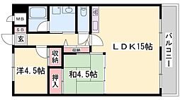 メゾン白浜 2LDKの間取図画像