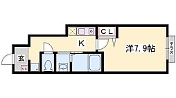 ハル3 1Kの間取図画像