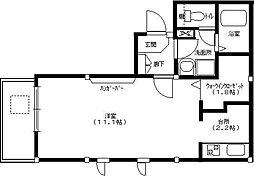 ボヌール高円寺 3階ワンルームの間取り