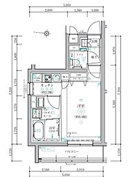 アルテシモルスト 2階ワンルームの間取り