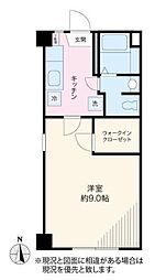 アクタアワーズレジデンス中野落合 1階1Kの間取り