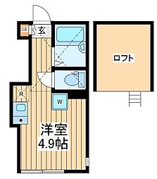 プライムテラス中央林間2 ワンルームの間取図画像