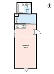 アルト第2ビル 2階ワンルームの間取り