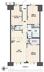 クレストコート北綾瀬 2SLDKの間取図画像