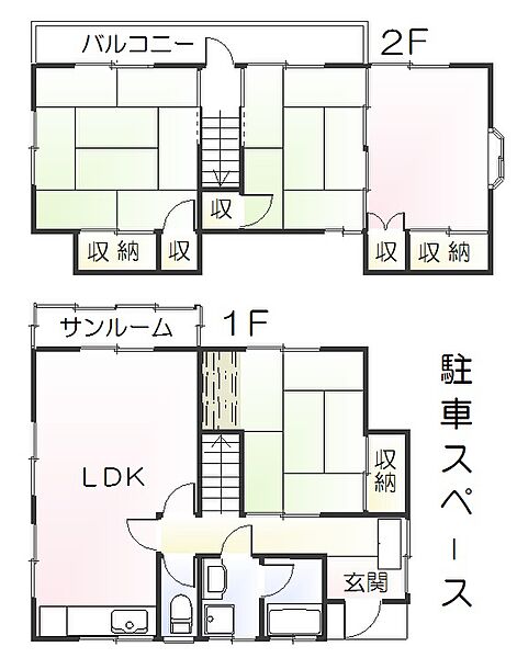 ２階洋室は未登記増築部分。
