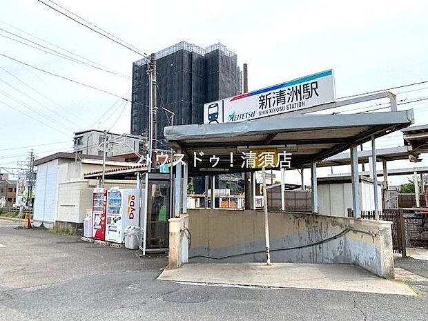 新清洲駅名鉄名古屋本線　新清洲駅　普通・準急・急行・快急が停車。豊橋方面　始発5:27　終電24:03　岐阜方面　始発5:30　終電24:15　約10分に1本有ります！ 1120m