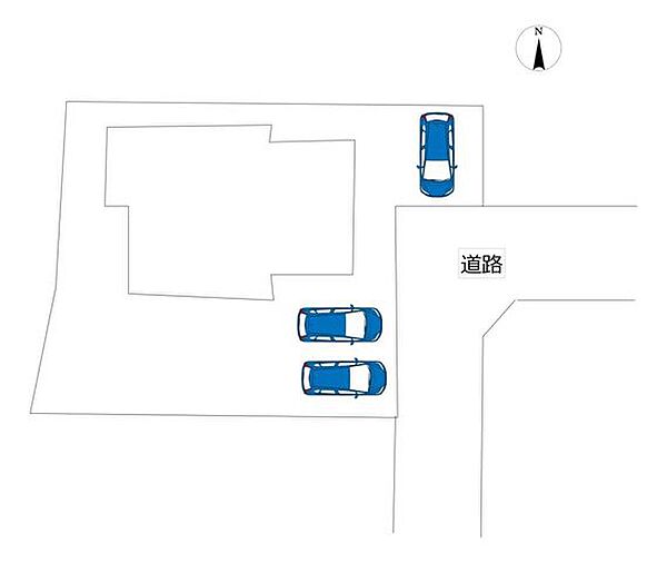 【リフォーム済】区画図です。駐車スペース3台分確保できるように拡張工事行っています。