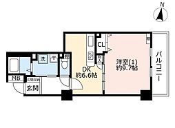 UR都市機構エルアージュ小石川B棟 1DKの間取図画像