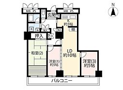 UR都市機構光が丘パークタウン大通り中央3-9-1 3LDKの間取図画像