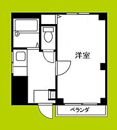 ヴィラ盛都 2階1Kの間取り
