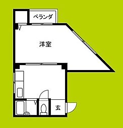 ヴィラ盛都2 3階1DKの間取り