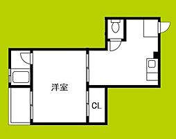 長居グランドハイツ 4階1DKの間取り