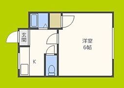 ASTERI JOTO 1階1Kの間取り