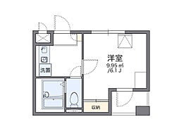 レオパレスアストラーレ茶屋町東 6階1Kの間取り