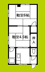 中村マンション 2Kの間取図画像