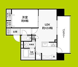 ブランシエスタ都島通 8階1LDKの間取り