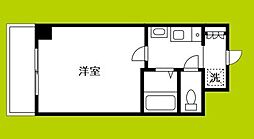 メビウス佃レジデンス 3階1Kの間取り