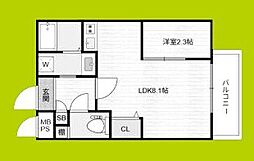 シーエムトワ 1階1LDKの間取り